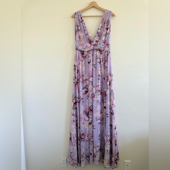 Lulus garden meandering Floral Lavender Maxi Dress sleeveless comfortable size M - Picture 4 of 9